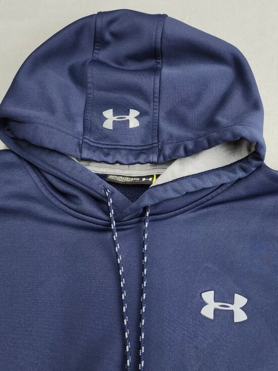 Under Armour Other - Under Armour Hoodie Mens 3XL Navy Blue Fleece Pullover Sweatshirt Logo